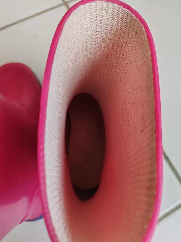 Bottes de pluie rose et bleu fille taille 28 - photo numéro 6
