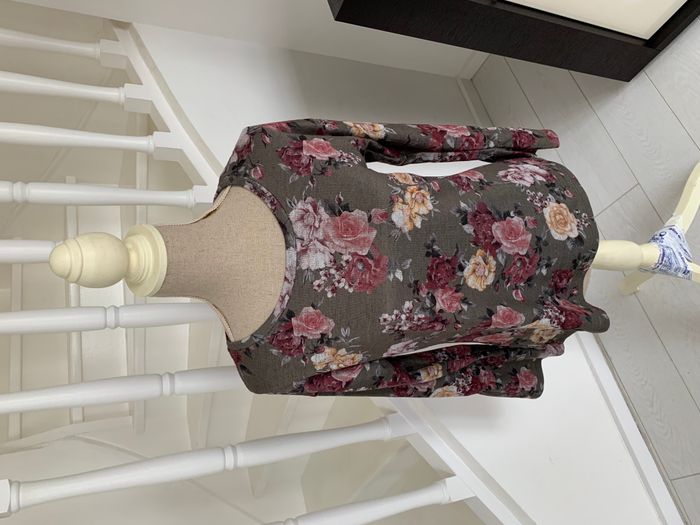 Blouse Manches Longues Promod Kaki Fleuri jaune et rose - photo numéro 1