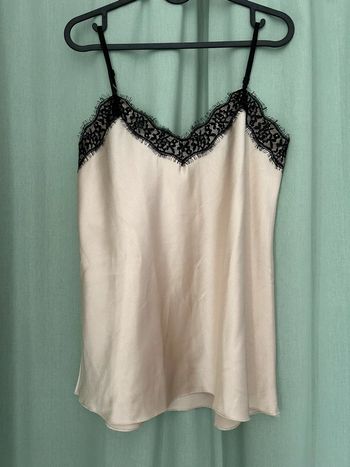 Top fine bretelles beige