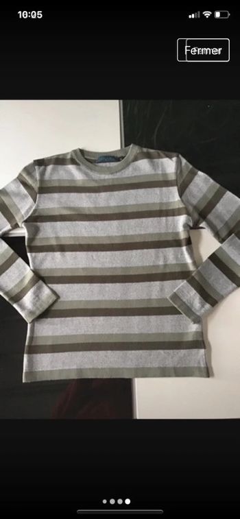 Pull gris et kaki 50% laine