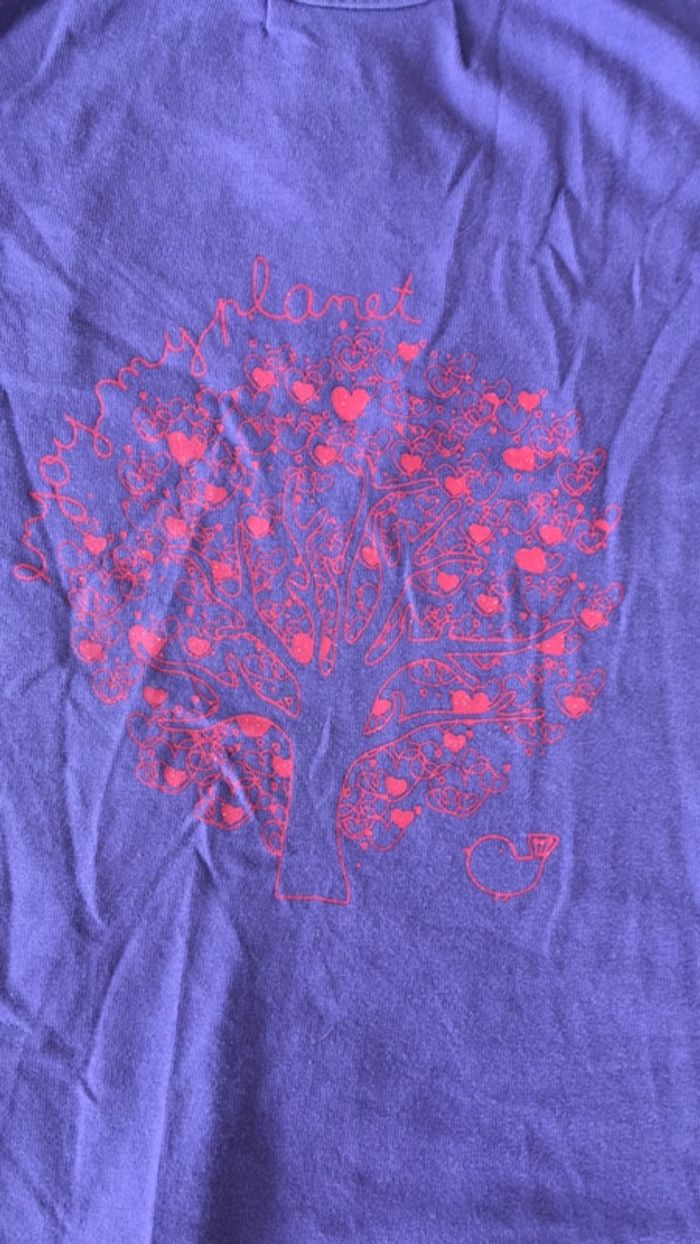 T-shirt violet Enjoy my planet - photo numéro 2