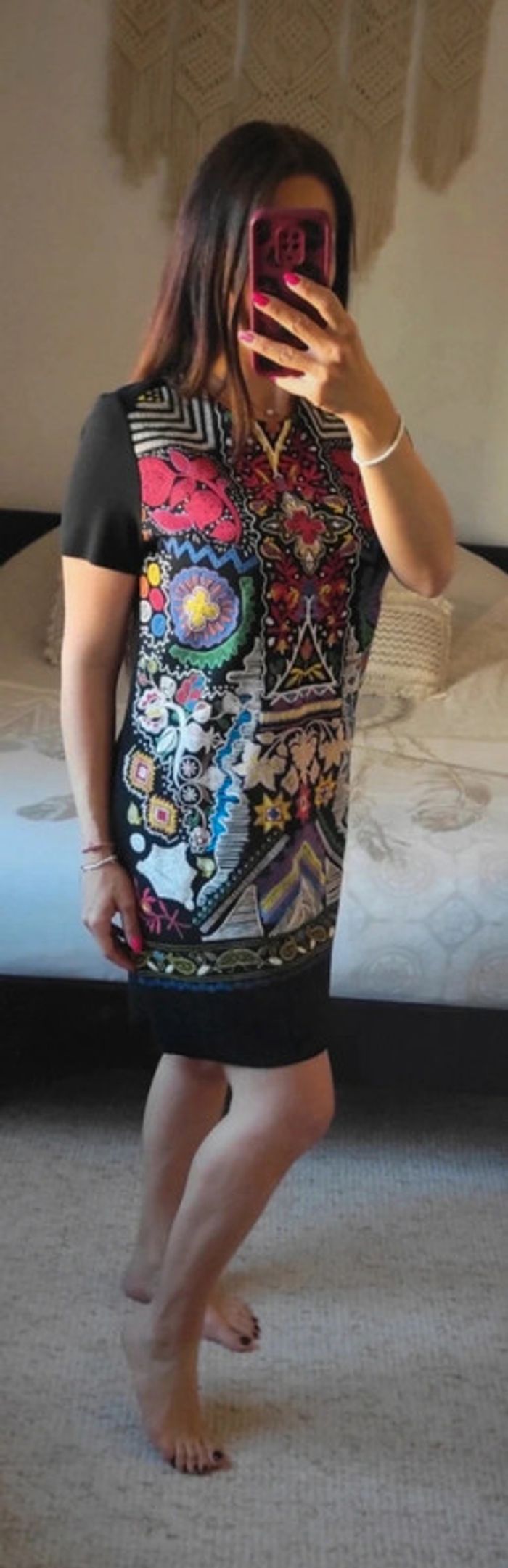 Robe Zara noir et multicolore M stretch - photo numéro 4