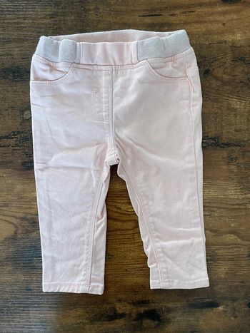 Jean / Jegging slim rose pâle avec ceinture paillettes