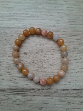 Bracelet pierres naturelles, opale, couleur dans les tons jaune