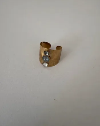 Bague Bohm dorée avec strass