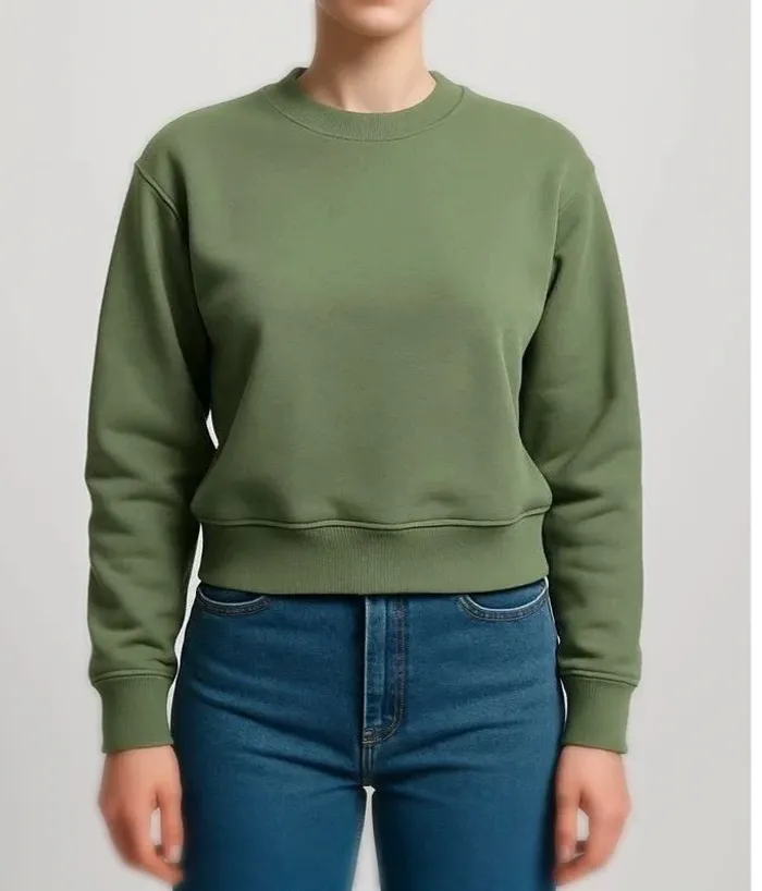 Sweat-shirt vert kaki basique - Taille S