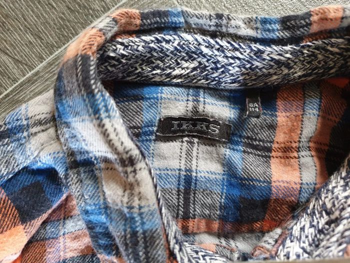 chemise à carreaux bleu/orange IKKS 6 ans - photo numéro 2