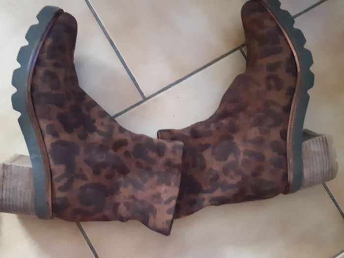 jolies bottines imprimés léopard de la marque espagno "mascaro" etat neuf t 37 - photo numéro 6