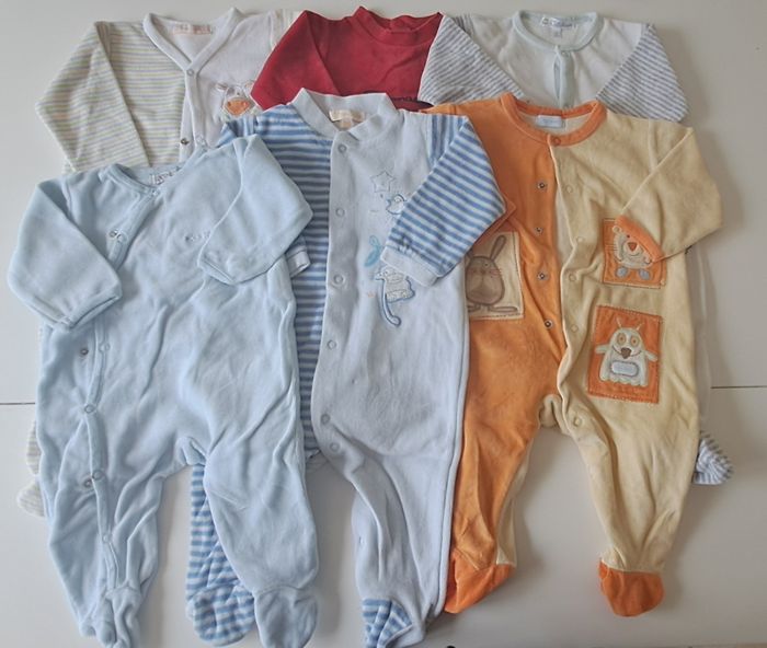 Lot de 6 pyjamas velours - Bébé Garçon - 6 mois - photo numéro 1