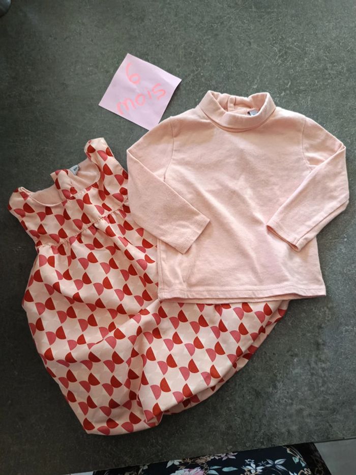Ensemble robe bouffante saumon 6 mois - photo numéro 6