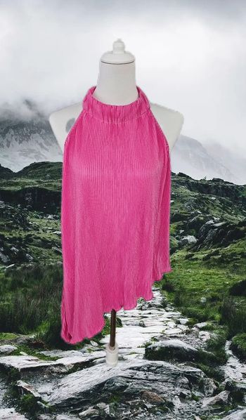 Blouse en pointe gauffree fushia, shein curve, 2XL