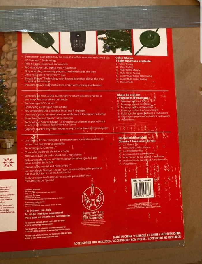 Sapin artificiel Aspen pré-illuminé de 2,3 m (7,5 pi) avec 700 lumières DEL SureBright à effets - photo numéro 2