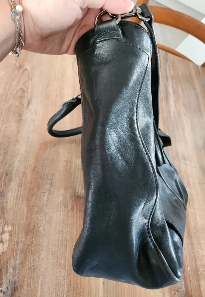 sac a main longchamp 3D édition limitée en cuir de veau noir,porté main épaule bandoulière - photo numéro 6