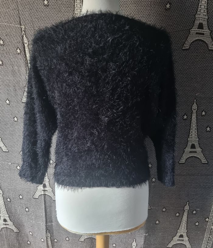 Pull noir à fausse fourrure taille XS-S - photo numéro 3