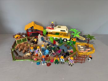 Playmobil Jardin Jardinage Animaux ferme campagne Lot XXL Abris cages Cascade van