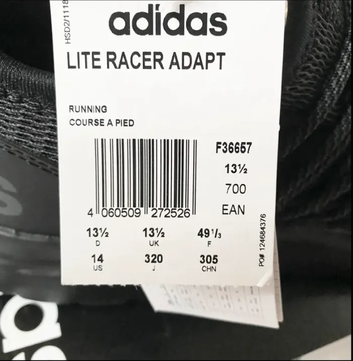 Baskets Adidas Lite Racer Adapt – Taille 49 1/3 – Noir – Slip-on – Neuf avec étiquette - photo numéro 14