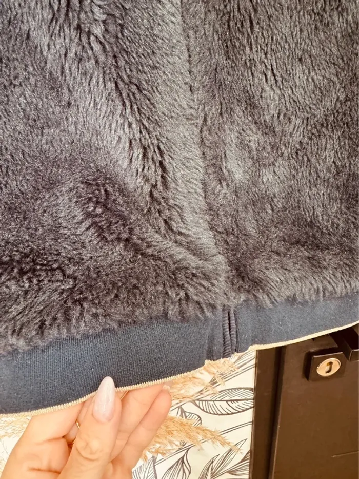 Taille 12 ans manteau veste piloupilou fille Okaidi grise et or 🌷 - photo numéro 3