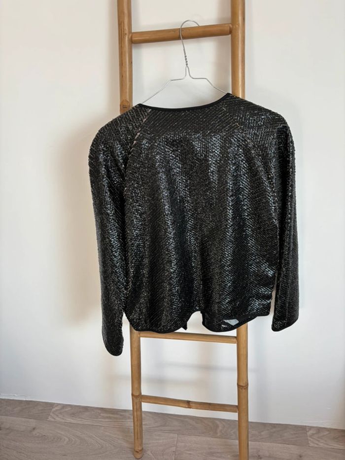 Veste noir effet crocro - photo numéro 5