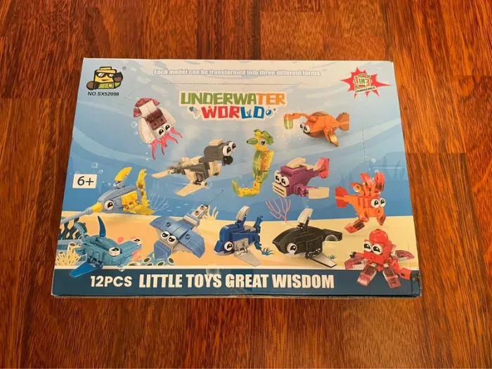 [NEUF] Bloc de construction animaux 12 en 1, thème animaux marins jouet éducatif pour enfants - photo numéro 2