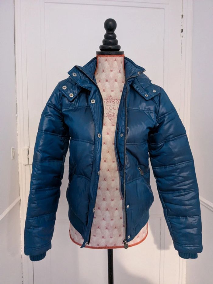 Manteau molletonné converse XS bleu femme - photo numéro 3