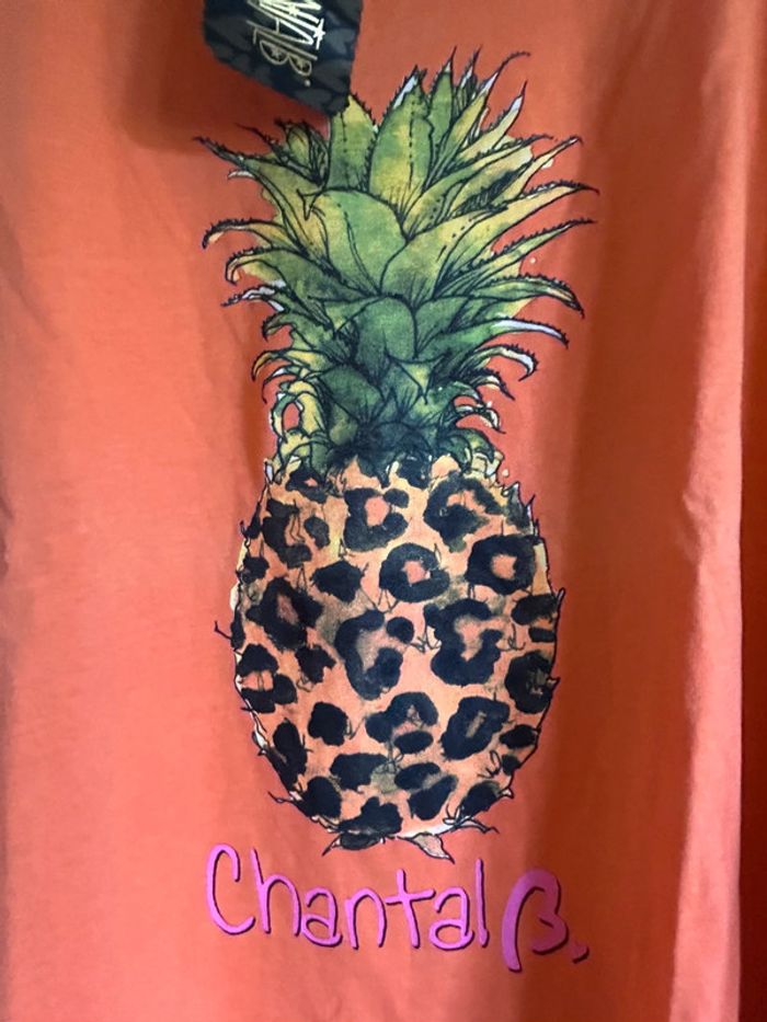 T-shirt manches longues franges orange Chantal B - photo numéro 3