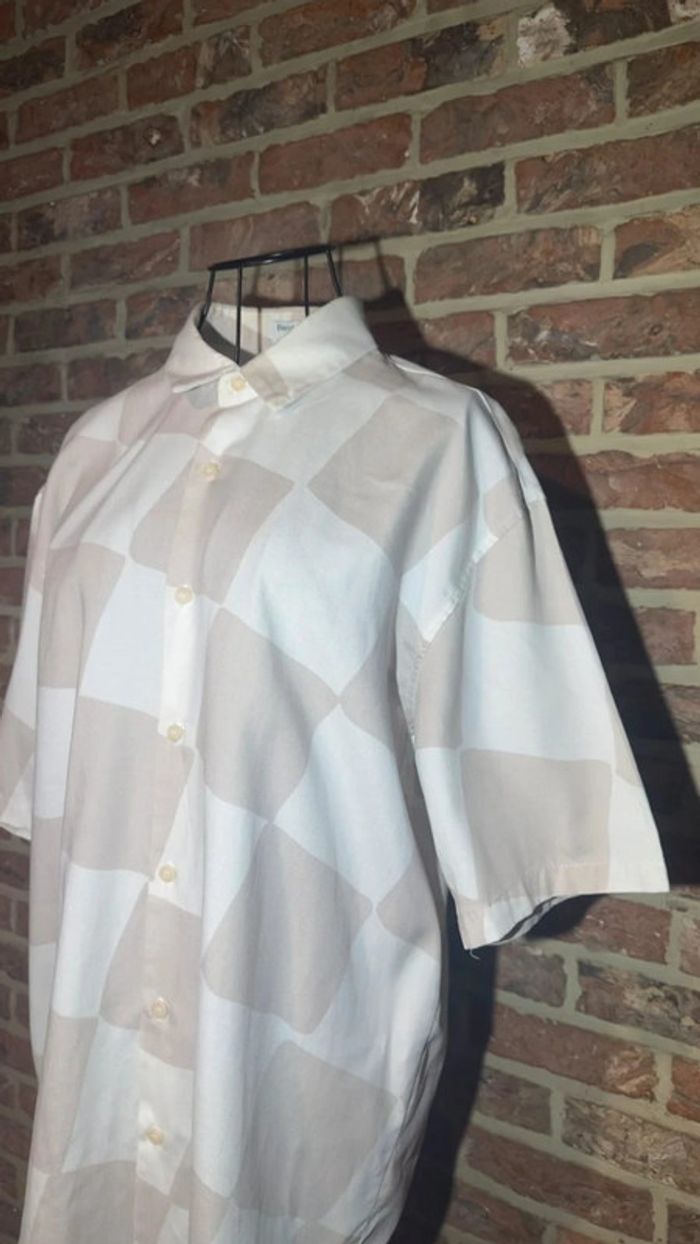Chemise manches courtes beige et brune Bershka Taille S / 36 - photo numéro 6