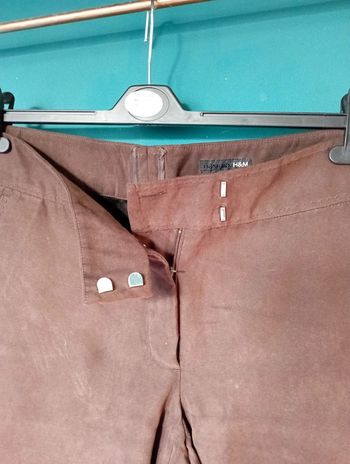 Pantalon suedine marron foncé bas évasés