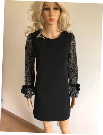 Robe noire neuve avec manches longues transparentes Morgan taille 36 (valeur 70€)