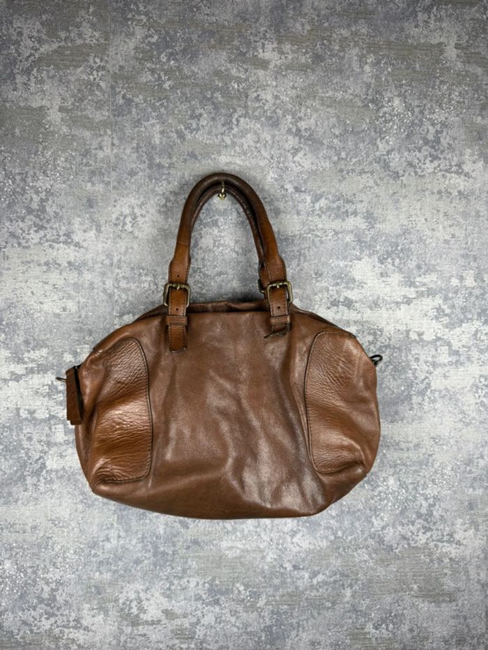 Sac à Main Gérard Darel Porté Main en Cuir de Veau Marron