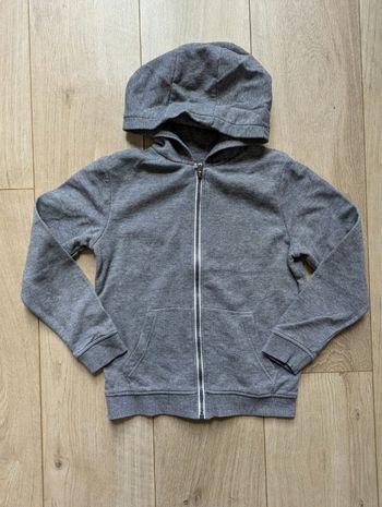 Sweat zippé à capuche Kiabi 8 ans gris