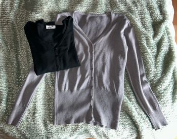 Lot de 2 gilets noir et gris Aardo Fashion – Taille unique – Bon état
