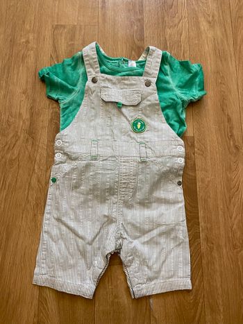 Ensemble salopette + t-shirt garçon 12M