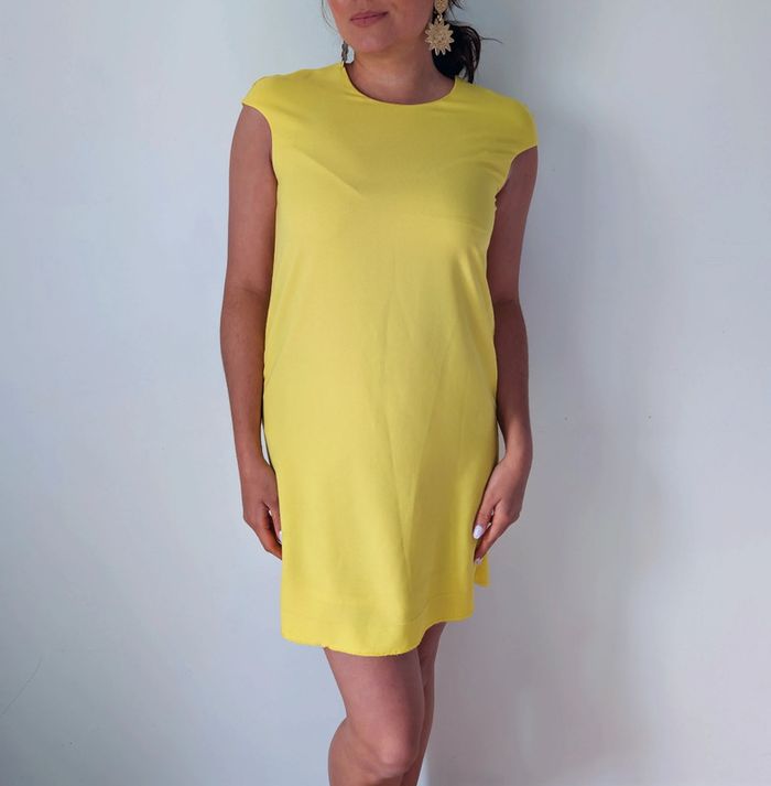 Robe droite chic élégante été jaune intense Marque Mango Taille XS - photo numéro 4
