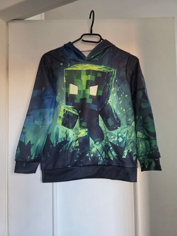 Sweat avec capuche minecraft taille 9/10 ans