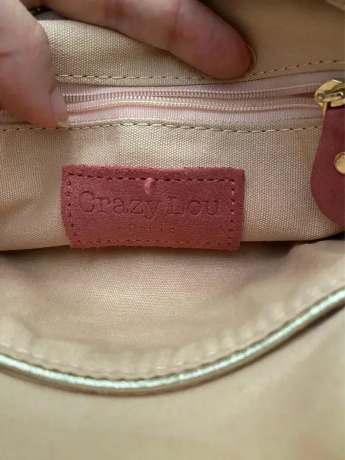 Petit sac en cuir rose et doré avec coquillages Crazy Lou - photo numéro 5