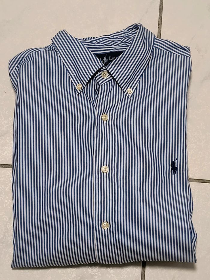 Chemise Ralph Lauren rayée bleu marine & blanc – Classic Fit – Vintage Y2K - photo numéro 5