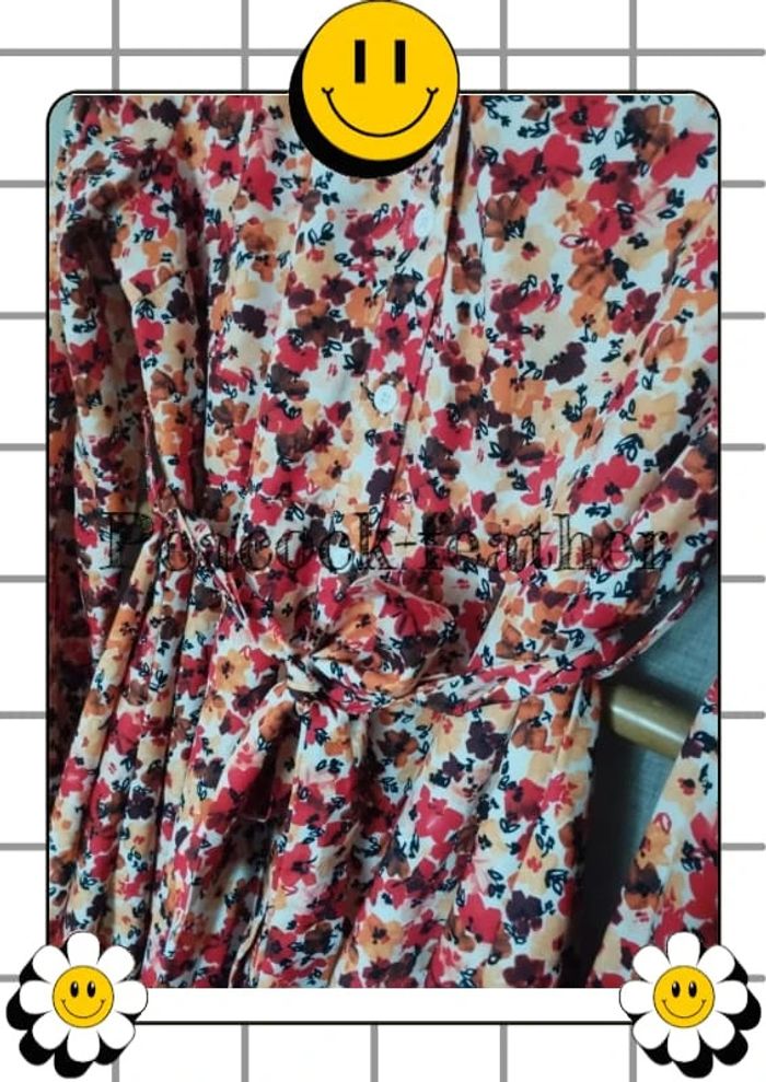 Robe fleurie jaune orange shein TU - photo numéro 7