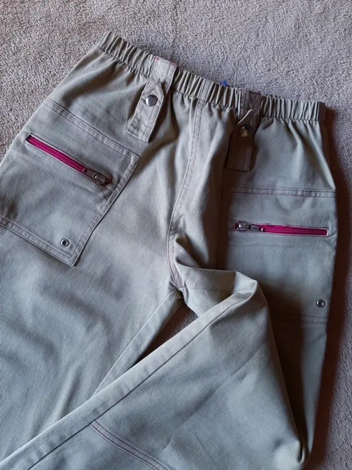 Pantalon beige soutenu et rose "KEKOS" 13ans - photo numéro 3