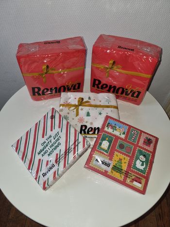 Lot de 5 paquets de serviettes en papier décor de Noël Renova neufs