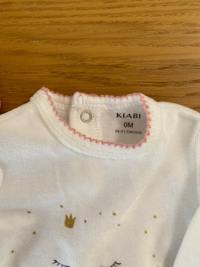 Kiabi Lot de 2 pyjamas Grenouillères rose/blanc Taille Naissance - photo numéro 3