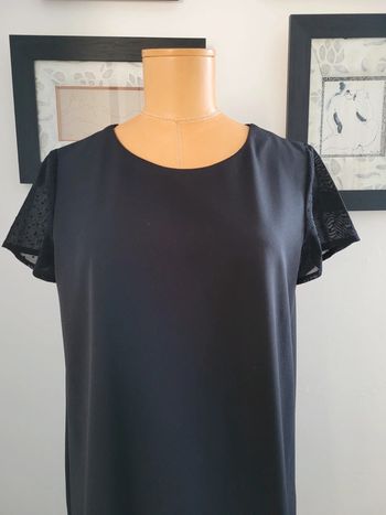 🖤 Adorable petite robe noire et voile plumetis Mango Taille M