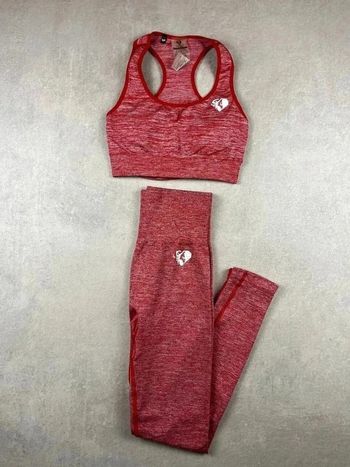 Ensemble Women's Best Seamless Set - Sports Bra + Leggings Gym Outfit | rouge | Size S | Women #186