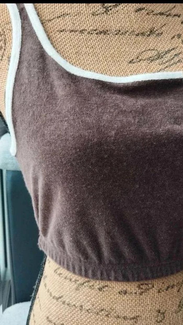 Crop top marron beige ardene taille l - photo numéro 7