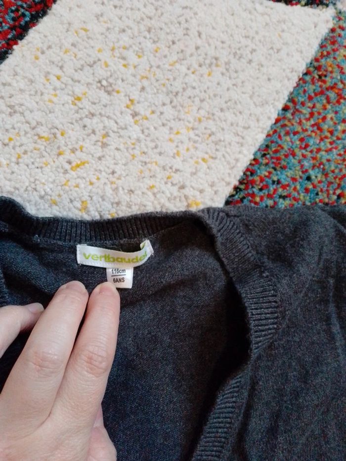 Gilet gris 6 ans - photo numéro 2