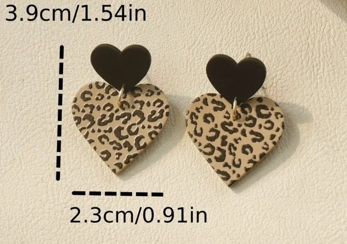 Boucles d'oreilles Léopard cœur - photo numéro 3