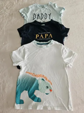 Lot de 3 t-shirts manches courtes 2 ans