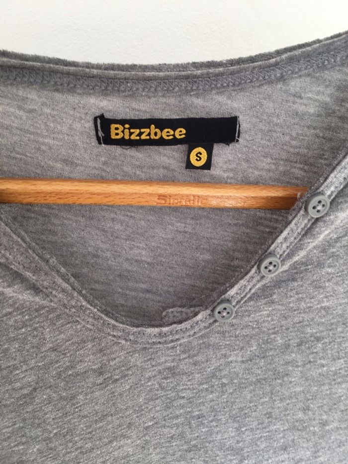 Petit haut à manches longues / tunisien bizzbee gris chiné taille S - photo numéro 3