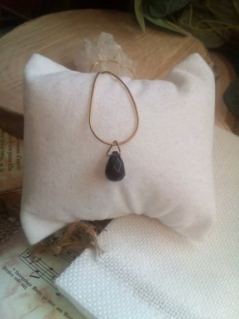 Collier avec pendentif en pierre naturelle Quartz fumé