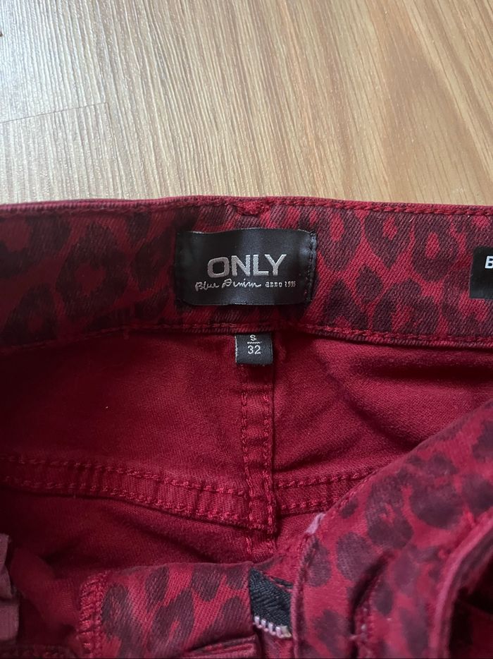Pantalon bordeaux tacheté T.S modéle blush mid waist skinny neuf - photo numéro 2
