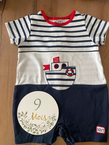 Combishort marinière 9 mois